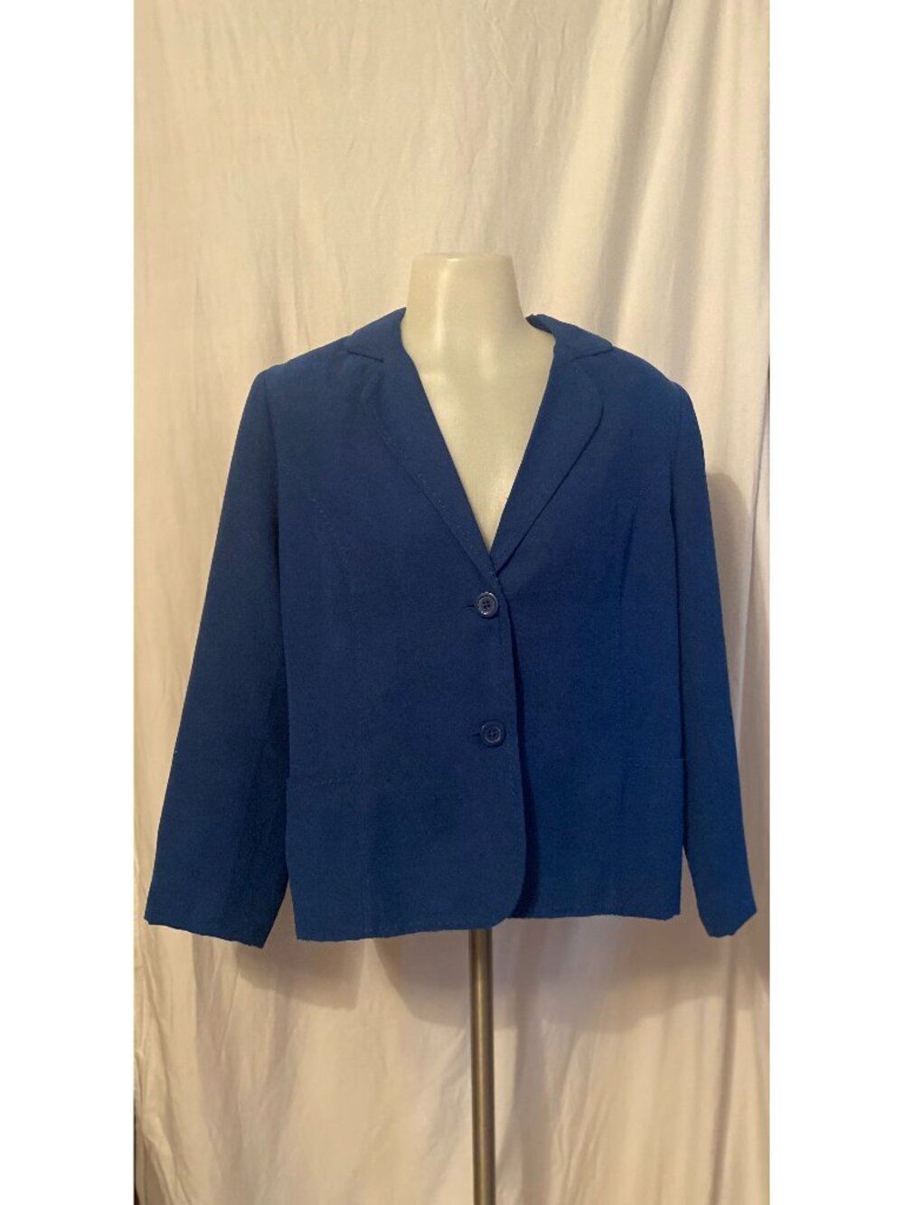 Studio Works Blue Button Notch Lapel Blazer